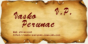 Vasko Perunac vizit kartica